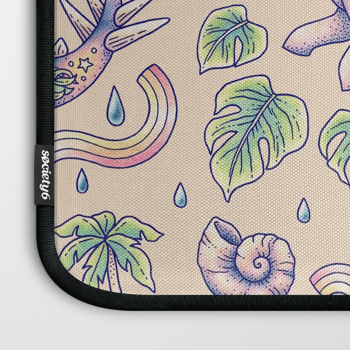  Jurassic Days, Jurassic Nights: Stegosaurus | Dinosaur Tropical Art Laptop Sleeve Gallery Image 3