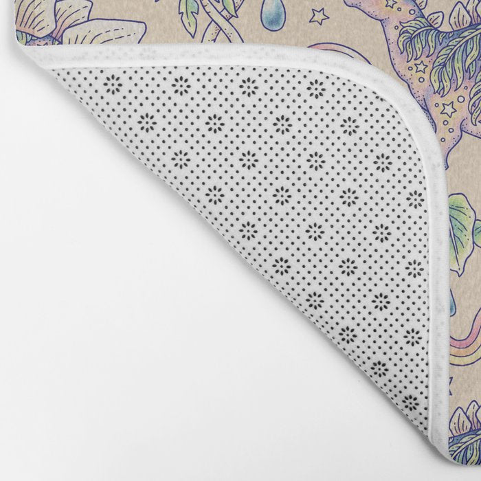  Jurassic Days, Jurassic Nights: Stegosaurus | Dinosaur Tropical Art Bath Mat Gallery Image 2