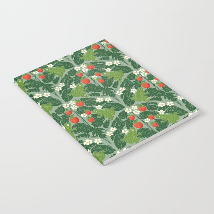 Frogs And Wild Strawberries On Pale Green Notebook Gallery Image 2