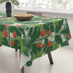 Frogs And Wild Strawberries On Pale Green Tablecloth Gallery Image 3