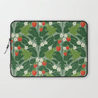 Frogs And Wild Strawberries On Pale Green Laptop Sleeve Gallery Image 1