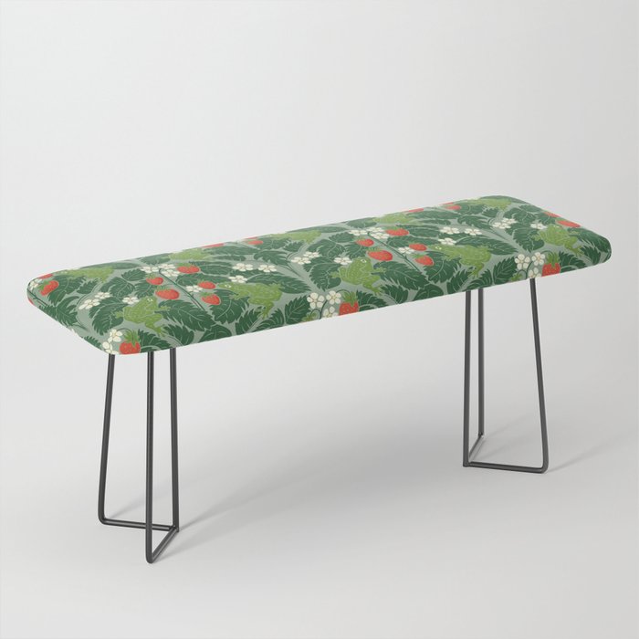 Frogs And Wild Strawberries On Pale Green Bench Gallery Image 1