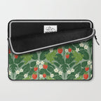 Frogs And Wild Strawberries On Pale Green Laptop Sleeve Gallery Image 2