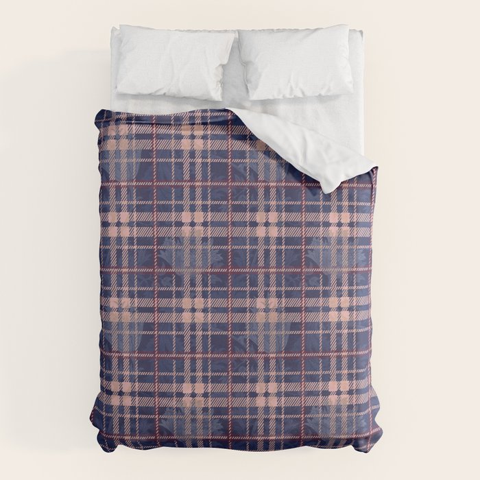 Tartan and Floral Texture Pattern Duvet Cover Gallery Image 6