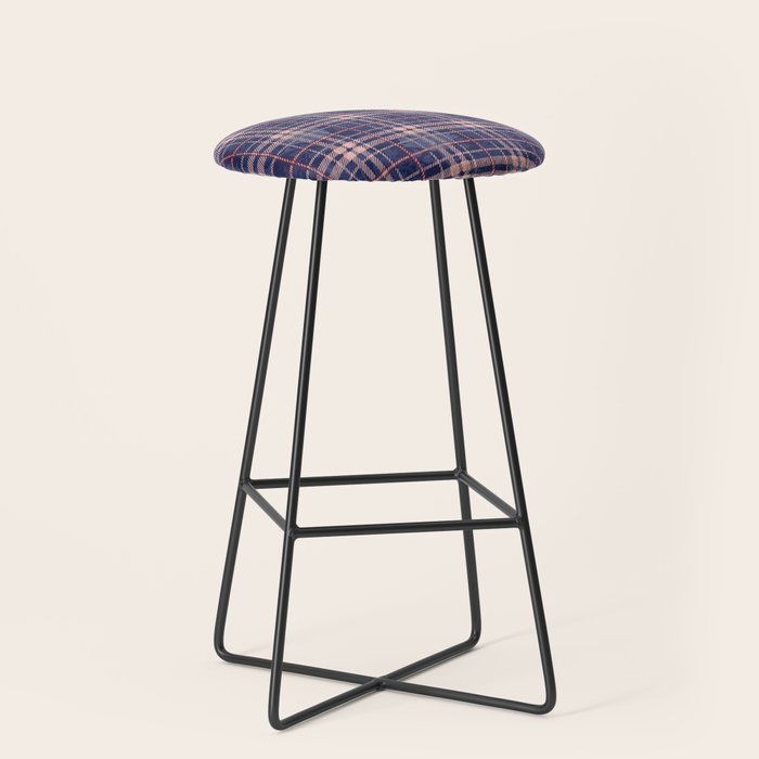 Tartan and Floral Texture Pattern Stool Gallery Image 1
