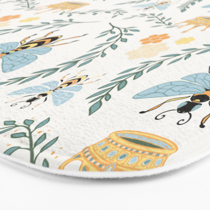 Queen Bee with Gold Crown and Laurel Frame Bath Mat Gallery Image 3