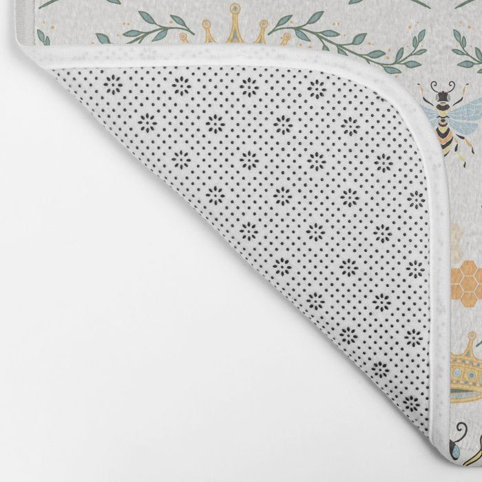 Queen Bee with Gold Crown and Laurel Frame Bath Mat Gallery Image 2