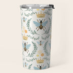 Queen Bee with Gold Crown and Laurel Frame Travel Mug Gallery Image 2