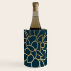 Festive, Floral Prints, Line Art, Dark Teal and Gold Wine Chiller Gallery Image 1