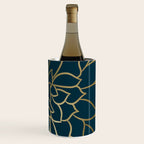 Festive, Floral Prints, Line Art, Dark Teal and Gold Wine Chiller Gallery Image 3