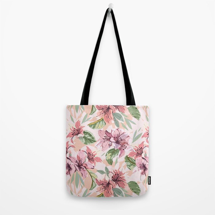 Pastel pink tropical bloom A Tote Bag Gallery Image 2