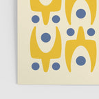 Mid Century Modern Abstract Pattern 641 Googie Yellow and Blue Poster Gallery Image 3