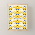 Mid Century Modern Abstract Pattern 641 Googie Yellow and Blue Mini Art Print Gallery Image 1