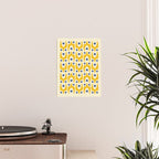 Mid Century Modern Abstract Pattern 641 Googie Yellow and Blue Poster Gallery Image 2