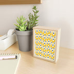 Mid Century Modern Abstract Pattern 641 Googie Yellow and Blue Mini Art Print Gallery Image 2