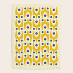 Mid Century Modern Abstract Pattern 641 Googie Yellow and Blue Poster Gallery Image 4