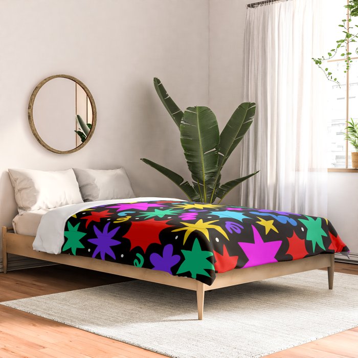 Colorful fun abstract star shape pattern Comforter Gallery Image 2