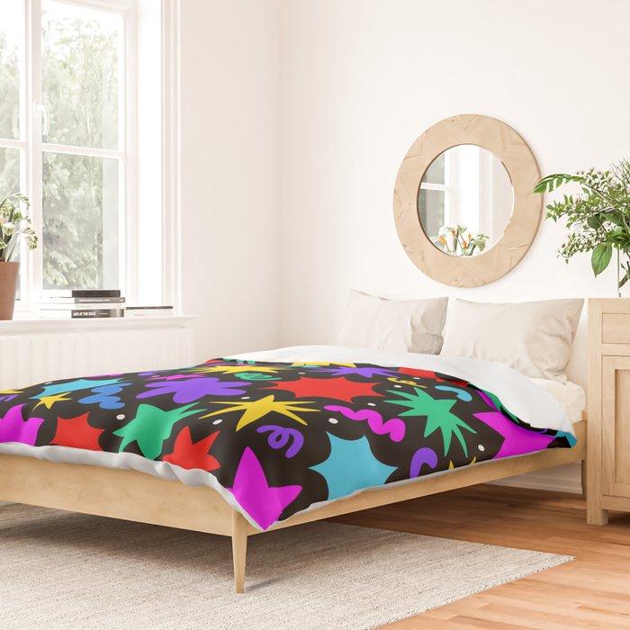 Colorful fun abstract star shape pattern Duvet Cover Gallery Image 2