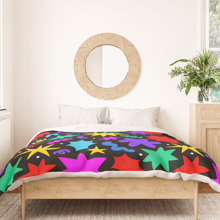 Colorful fun abstract star shape pattern Duvet Cover Gallery Image 3