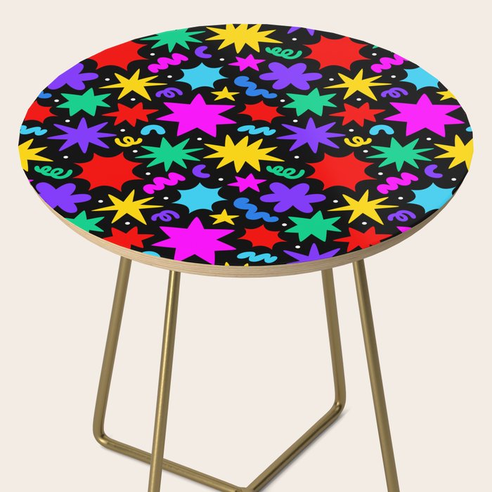 Colorful fun abstract star shape pattern Side Table Gallery Image 2