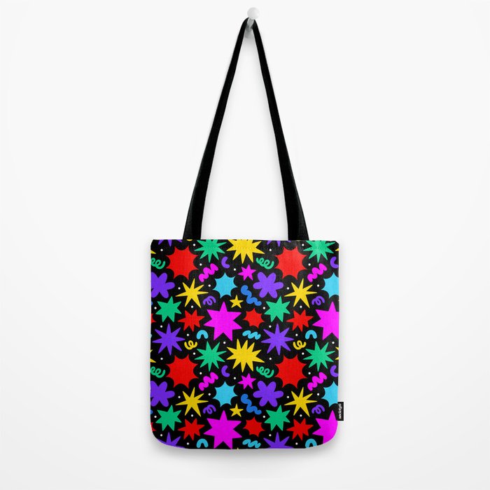 Colorful fun abstract star shape pattern Tote Bag Gallery Image 2