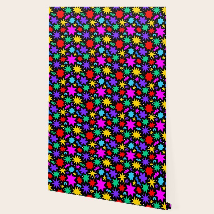 Colorful fun abstract star shape pattern Wallpaper Gallery Image 2