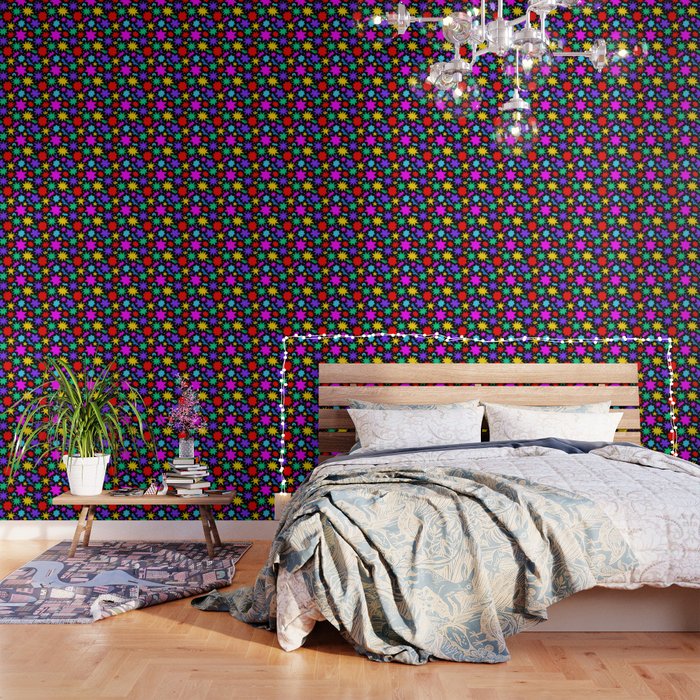 Colorful fun abstract star shape pattern Wallpaper Gallery Image 3