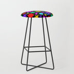 Colorful fun abstract star shape pattern Stool Gallery Image 1