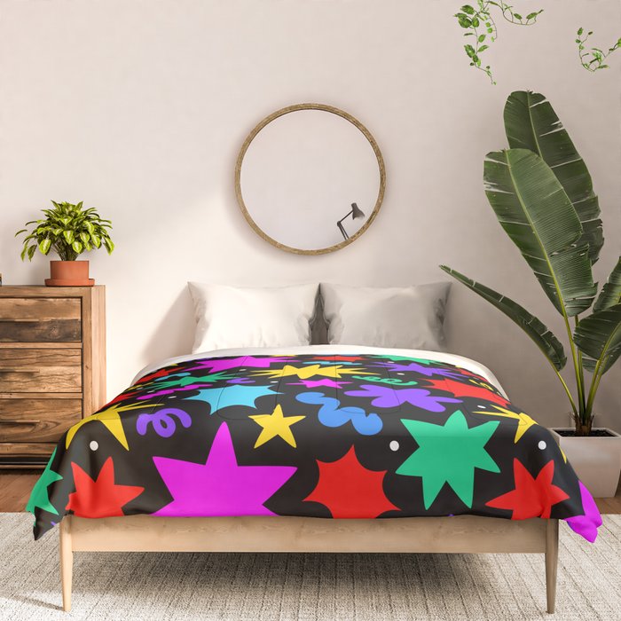 Colorful fun abstract star shape pattern Comforter Gallery Image 3