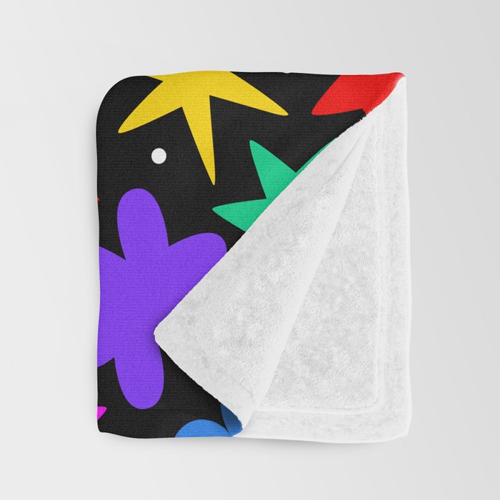 Colorful fun abstract star shape pattern Throw Blanket Gallery Image 3