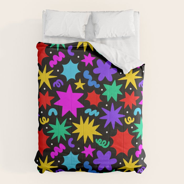 Colorful fun abstract star shape pattern Comforter Gallery Image 1