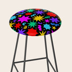 Colorful fun abstract star shape pattern Stool Gallery Image 2