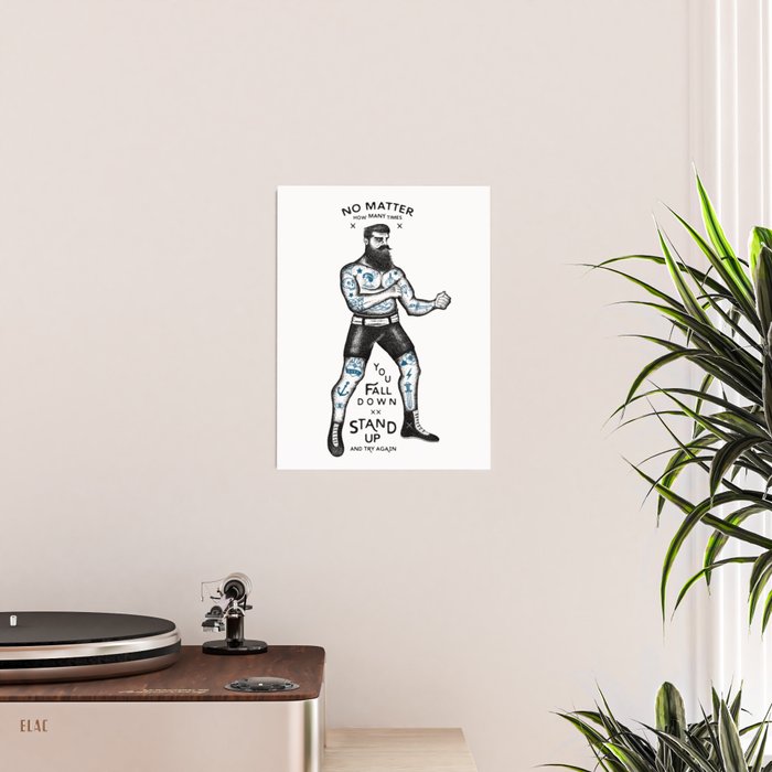 STAND UP AND TRY AGAIN (White) Poster Gallery Image 2