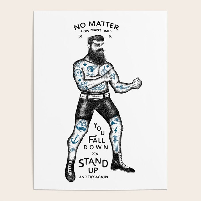 STAND UP AND TRY AGAIN (White) Poster Gallery Image 1