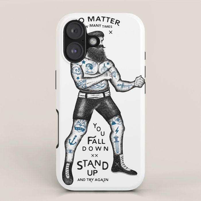 STAND UP AND TRY AGAIN (White) iPhone Case Gallery Image 1