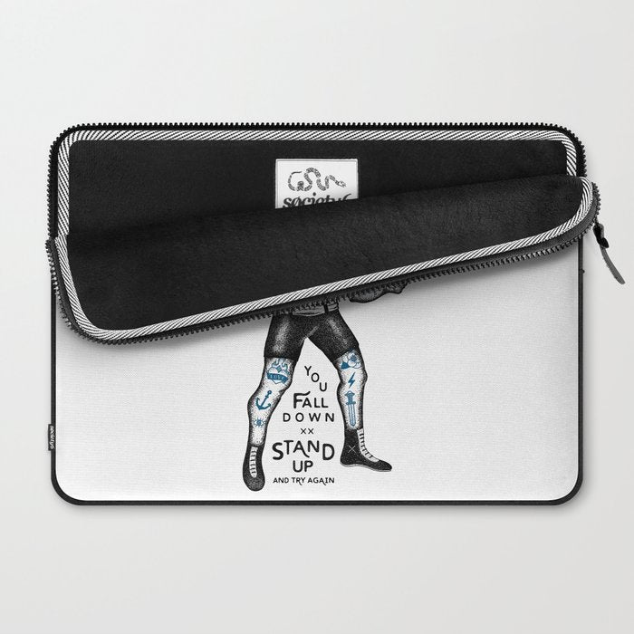 STAND UP AND TRY AGAIN (White) Laptop Sleeve Gallery Image 2