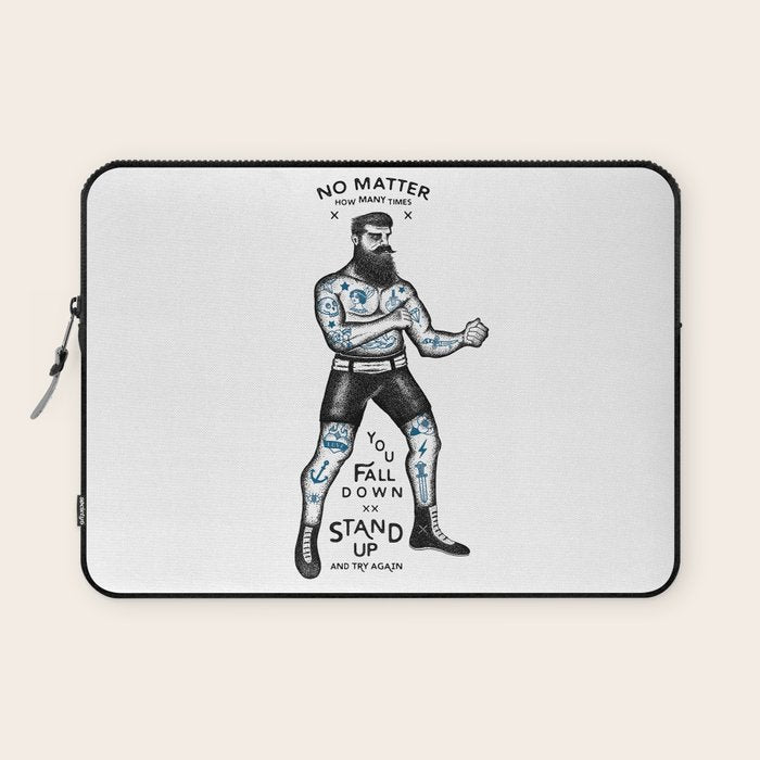STAND UP AND TRY AGAIN (White) Laptop Sleeve Gallery Image 1