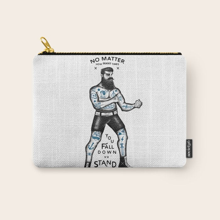 STAND UP AND TRY AGAIN (White) Carry All Pouch Gallery Image 1