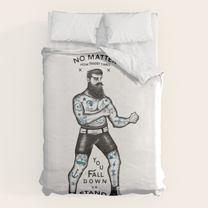 STAND UP AND TRY AGAIN (White) Duvet Cover Gallery Image 6