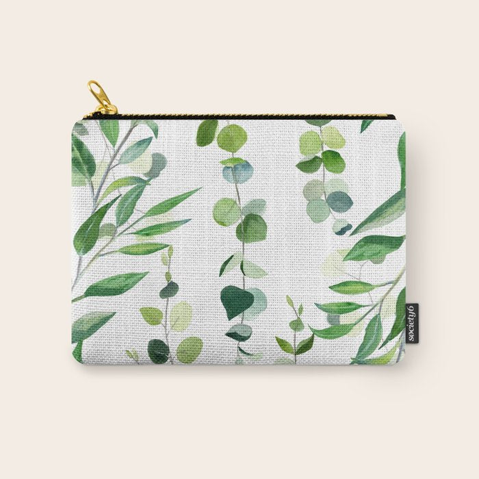 Nature Green Eucalyptus Leaves  Carry All Pouch Gallery Image 1