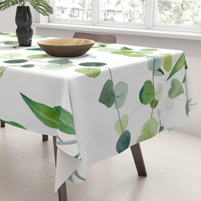Nature Green Eucalyptus Leaves  Tablecloth Gallery Image 3