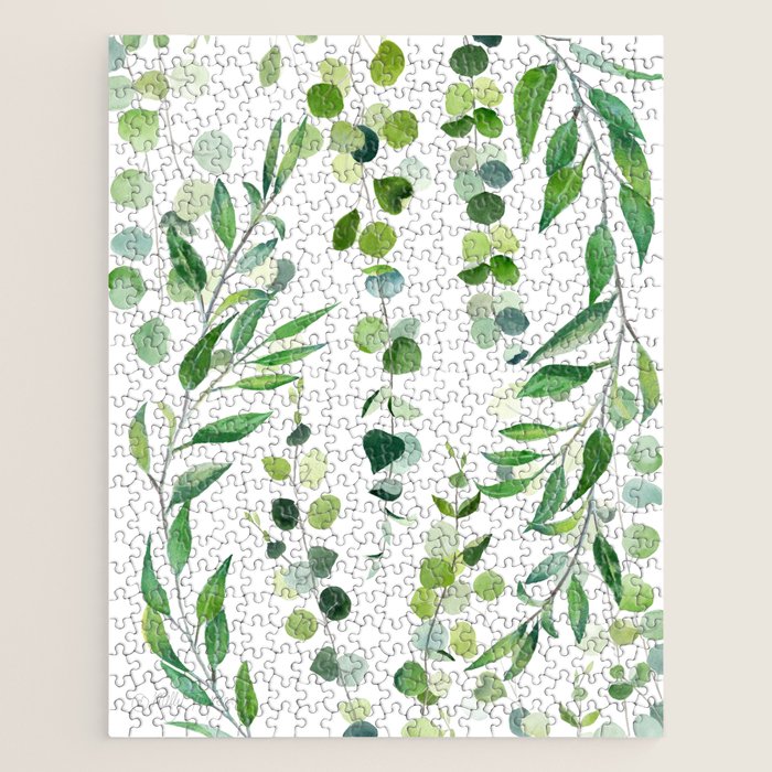 Nature Green Eucalyptus Leaves  Jigsaw Puzzle Gallery Image 1