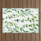 Nature Green Eucalyptus Leaves  Outdoor Rug Gallery Image 1