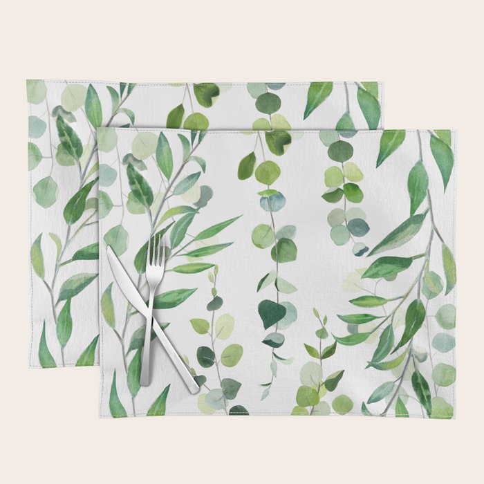 Nature Green Eucalyptus Leaves  Placemat Gallery Image 1