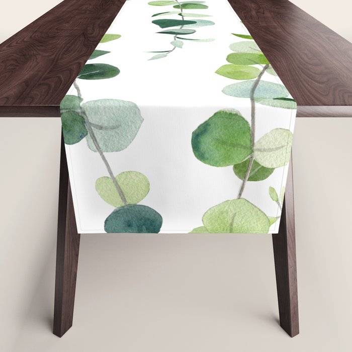 Nature Green Eucalyptus Leaves  Table Runner Gallery Image 1