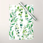 Nature Green Eucalyptus Leaves  Wrapping Paper Gallery Image 1