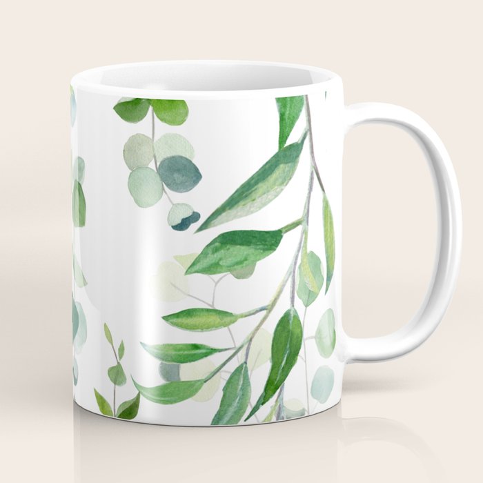 Nature Green Eucalyptus Leaves  Coffee Mug Gallery Image 1