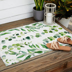 Nature Green Eucalyptus Leaves  Outdoor Rug Gallery Image 2