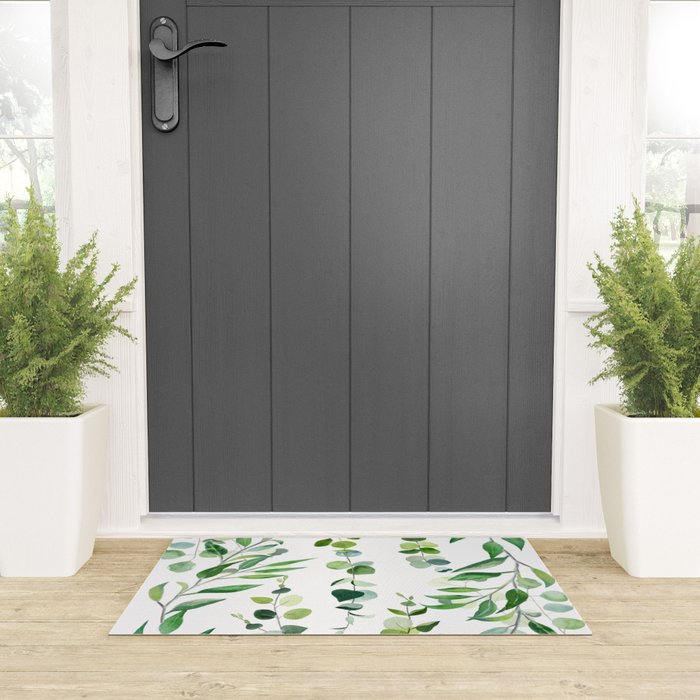 Nature Green Eucalyptus Leaves  Welcome Mat Gallery Image 3