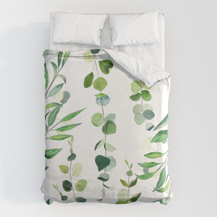 Nature Green Eucalyptus Leaves  Duvet Cover Gallery Image 6